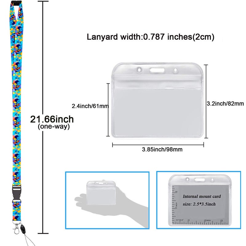 YOUOWO 5 Pack Printed Cruise Lanyard with Horizontal ID Badge Holder,for Ship Card Women Kids Keys Men,Quick Release Breakaway Safety Lanyards with Patterns,Wide 0.79inch - Image 2